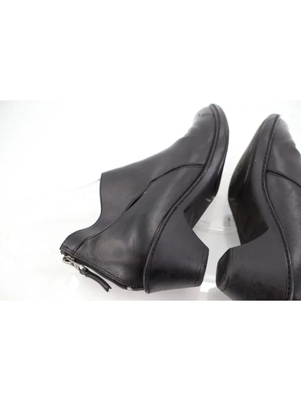 Dansko Women's Bonita Boots Size 38 7.5 Heel Black Leather Comfy Bootie Zip Up